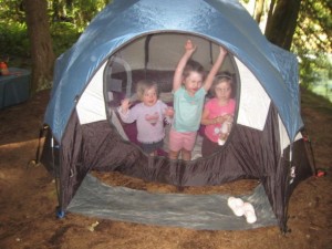 The girls in the tent