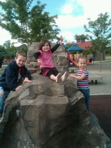 Kids and Zoie at the park